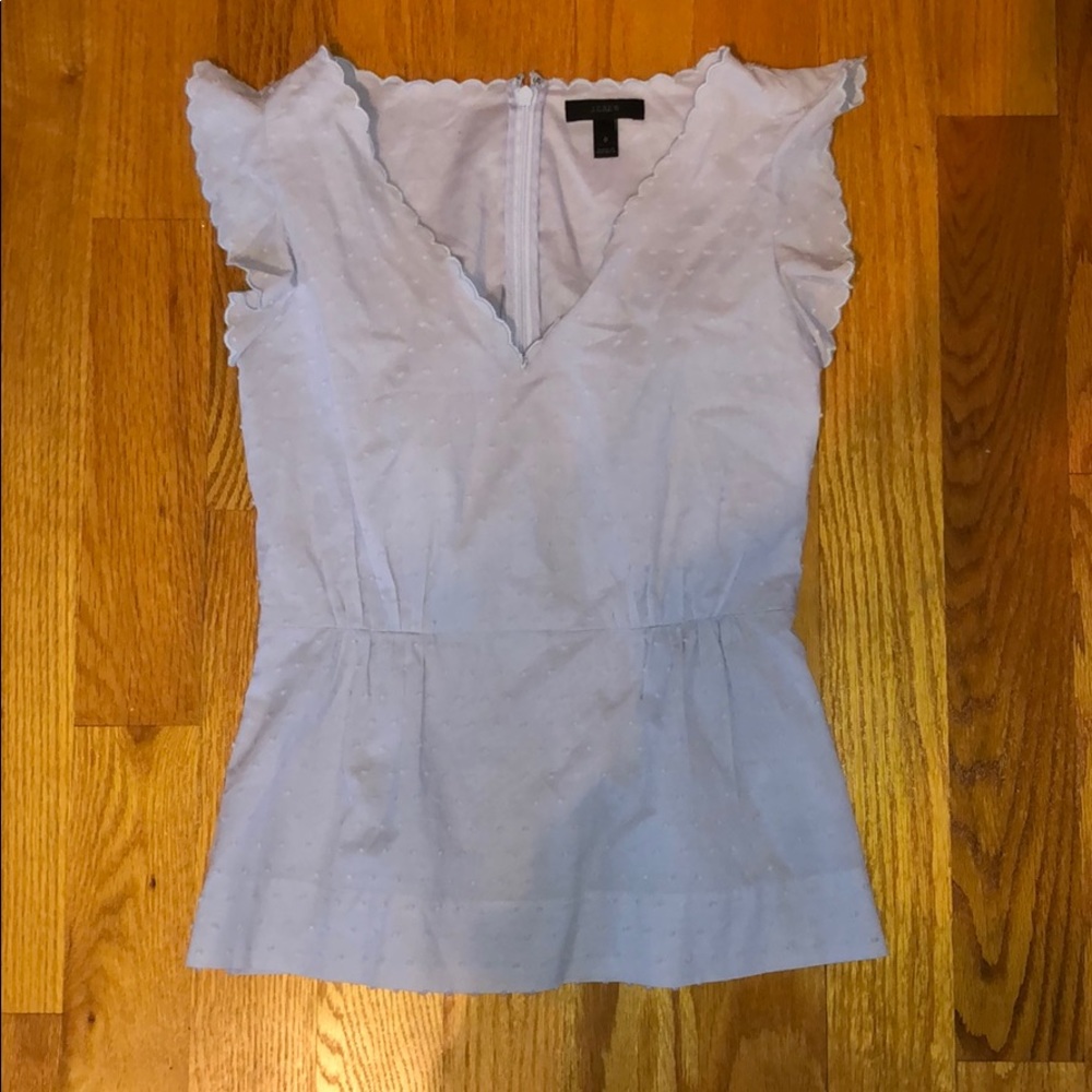 J.Crew light blue cap sleeve top with blue tulle